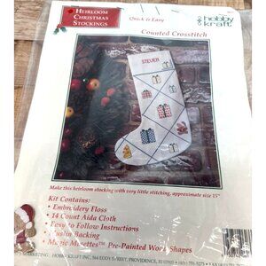 Hobby Kraft Heirloom Christmas Stocking Counted Crossstitch Kit
